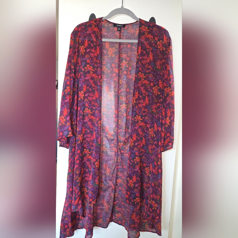 Floral Open Front Kimono